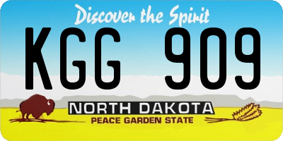 ND license plate KGG909