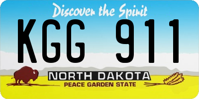 ND license plate KGG911
