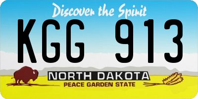 ND license plate KGG913