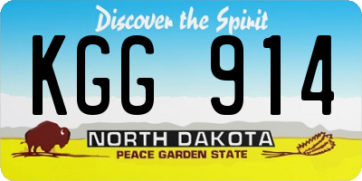 ND license plate KGG914