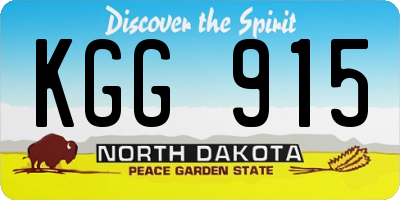 ND license plate KGG915