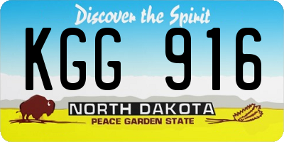 ND license plate KGG916