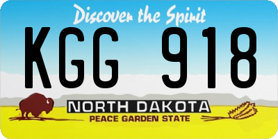 ND license plate KGG918