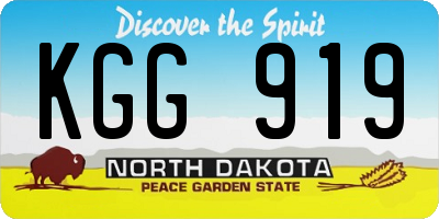ND license plate KGG919