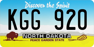 ND license plate KGG920