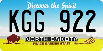 ND license plate KGG922