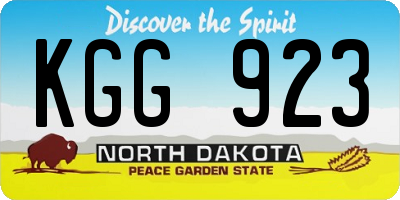 ND license plate KGG923