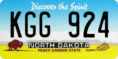 ND license plate KGG924