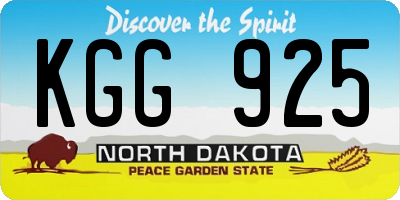 ND license plate KGG925