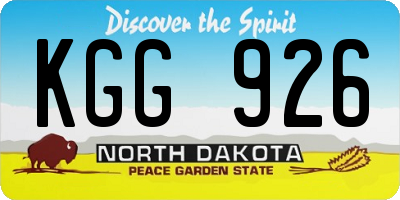 ND license plate KGG926