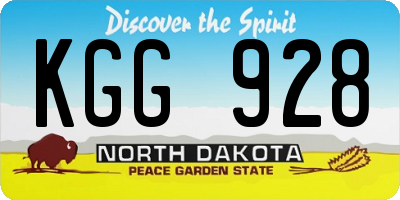 ND license plate KGG928