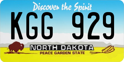 ND license plate KGG929