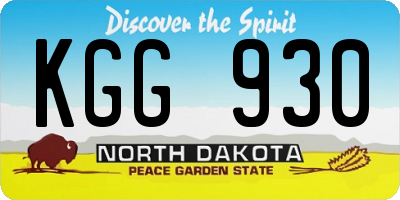 ND license plate KGG930