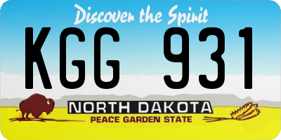 ND license plate KGG931
