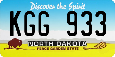 ND license plate KGG933
