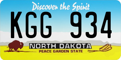 ND license plate KGG934