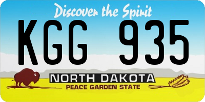 ND license plate KGG935