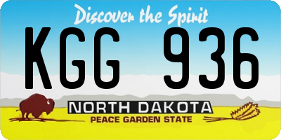 ND license plate KGG936
