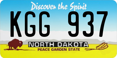 ND license plate KGG937