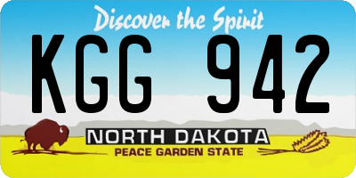 ND license plate KGG942