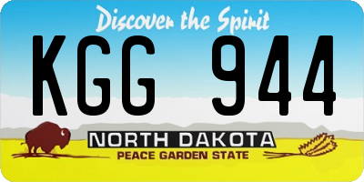 ND license plate KGG944