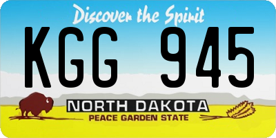 ND license plate KGG945