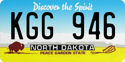 ND license plate KGG946