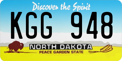 ND license plate KGG948