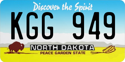 ND license plate KGG949