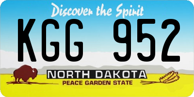 ND license plate KGG952