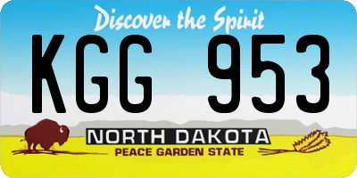 ND license plate KGG953