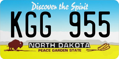 ND license plate KGG955