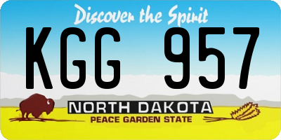 ND license plate KGG957