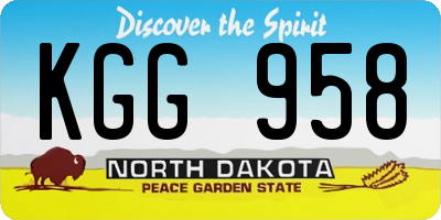 ND license plate KGG958