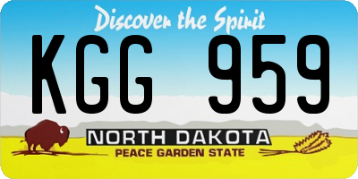 ND license plate KGG959