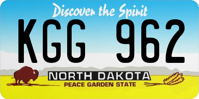 ND license plate KGG962