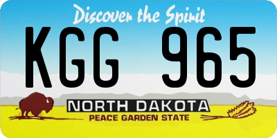 ND license plate KGG965