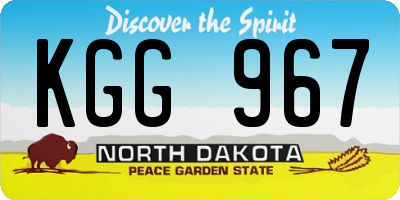 ND license plate KGG967