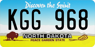 ND license plate KGG968