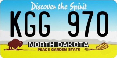 ND license plate KGG970