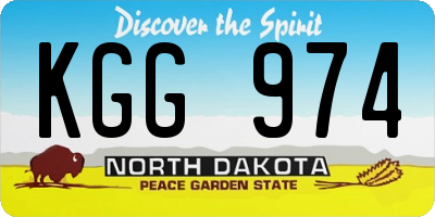 ND license plate KGG974