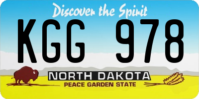 ND license plate KGG978