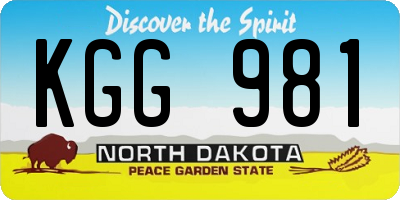 ND license plate KGG981