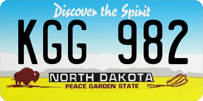 ND license plate KGG982