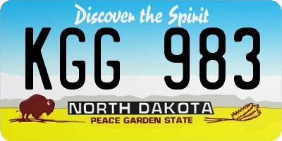 ND license plate KGG983