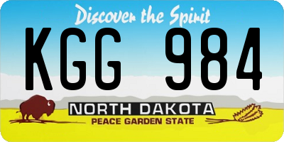 ND license plate KGG984