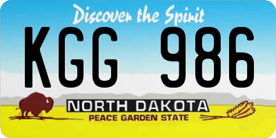 ND license plate KGG986