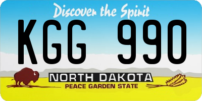 ND license plate KGG990