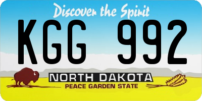 ND license plate KGG992