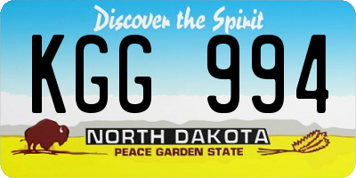 ND license plate KGG994